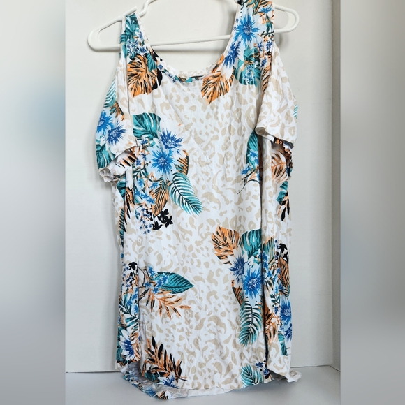 NWT JM Collection Women's Cold Shoulder Tee Size 3X - Picture 1 of 11